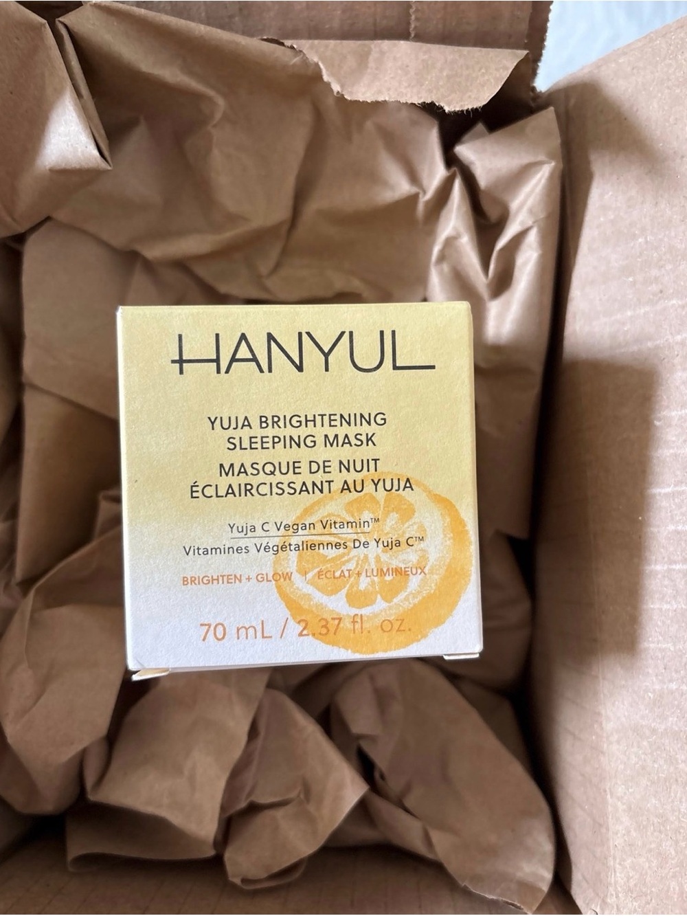 New Hanyul Korean Yuja Brightening Sleeping Mask & Moisturizer with Vitamin C
